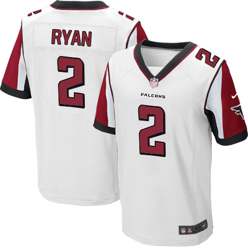 Men's Elite Matt Ryan Nike Jersey White Road - #2 NFL Atlanta Falcons